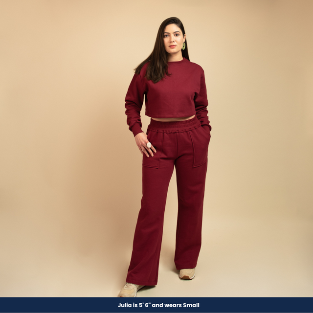 Ana - Cropped Sweatshirt and Sweatpants (Two-piece set)