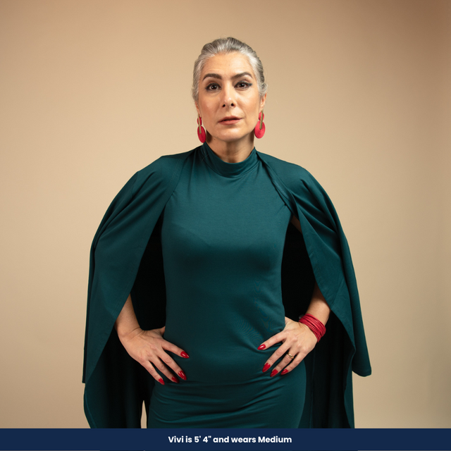 Sharon - Turtleneck Dress and Open-Front Coat (Two-piece set)