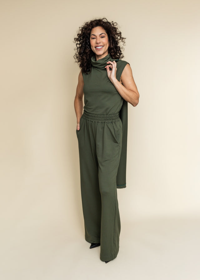 Valeria Three-piece set - Turtleneck, pants and open front coat set